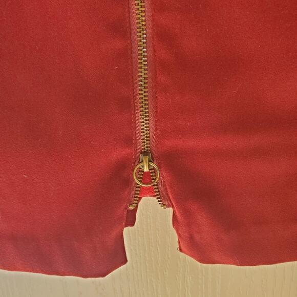 J.O.A. Los Angeles Red Zipper Pockets Soft Mock Neck Mini Dress, Size Small - Picture 5 of 8